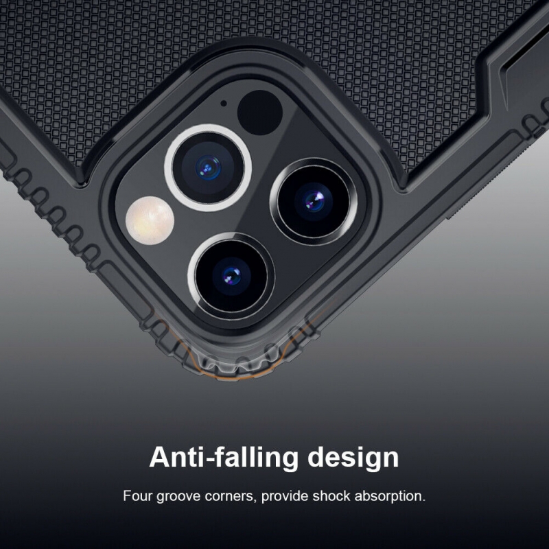 Ốp Lưng iPhone 12 Pro Chống Sốc Nillkin thiết kế bo viền, khung giữ máy là nhựa dẻo ôm sát thân máy tăng cường khả năng chịu lực và phát huy tối đa chức năng bảo vệ điện thoại khỏi những va đập